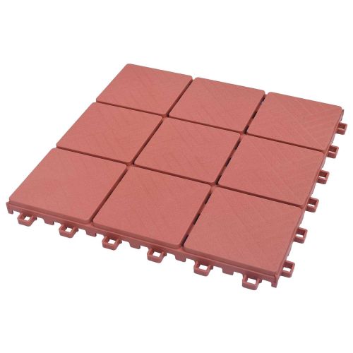 Плочка за decking 10 бр. Червено 30,5 х 30,5 х 2,2 см