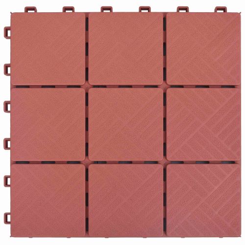 Плочка за decking 10 бр. Червено 30,5 х 30,5 х 2,2 см
