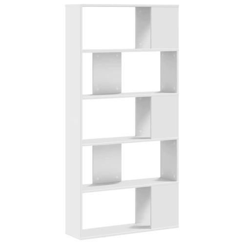 Библиотека 5 рафта бяла 80,5x23,5x162,5 см инженерно дърво