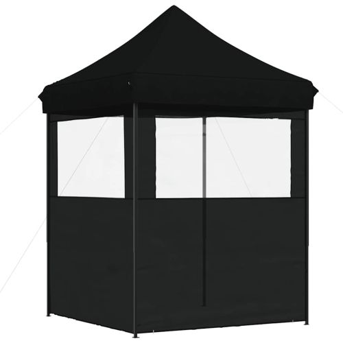 Сгъваема парти шатра pop-up с 2 странични стени черна
