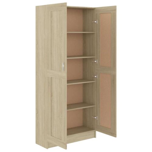 Шкаф за книги, дъб сонома, 82,5x30,5x185,5 см, инженерно дърво