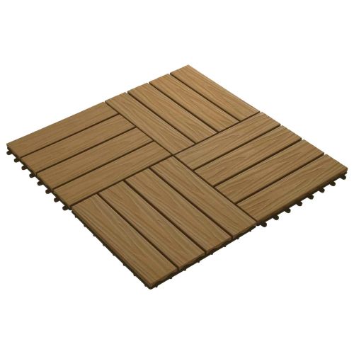 Плочка за decking 3D дизайн 11 бр. Тик 30 x 30 cm WPC