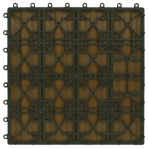 Плочка за decking 3D дизайн 11 бр. Тик 30 x 30 cm WPC
