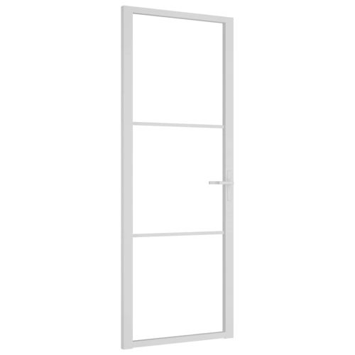 Интериорна врата 76x201,5 см бяла ESG стъкло и алуминий