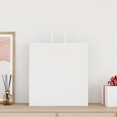 Хартиени торбички 250 бр с дръжки бели 45x17x48 см