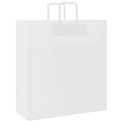 Хартиени торбички 250 бр с дръжки бели 45x17x48 см