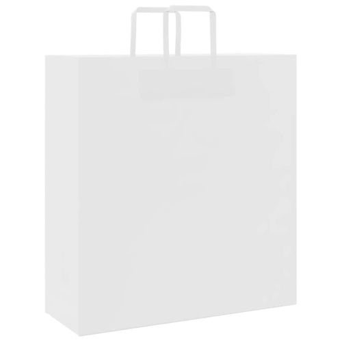Хартиени торбички 250 бр с дръжки бели 45x17x48 см
