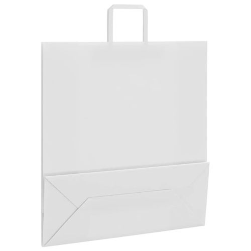 Хартиени торбички 250 бр с дръжки бели 45x17x48 см