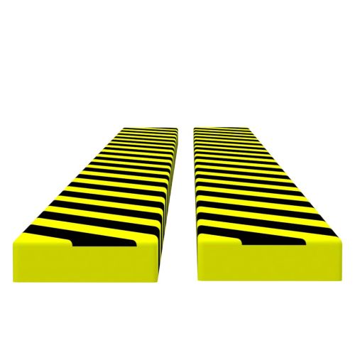 Ъглови протектори 2 бр жълто и черно 6x2x101,5 cm PU