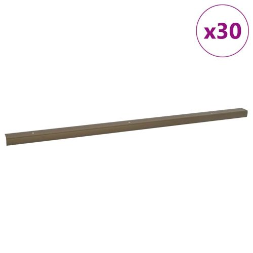Профили за ръбове на стълби 30 бр. Кафяво 67 x 3.5 x 3 см