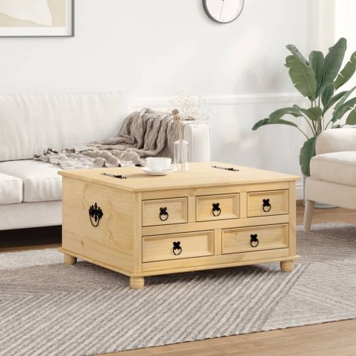 Кутия за съхранение "Corona" 90x78x45 см борово дърво масив