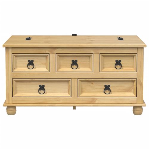 Кутия за съхранение "Corona" 90x78x45 см борово дърво масив