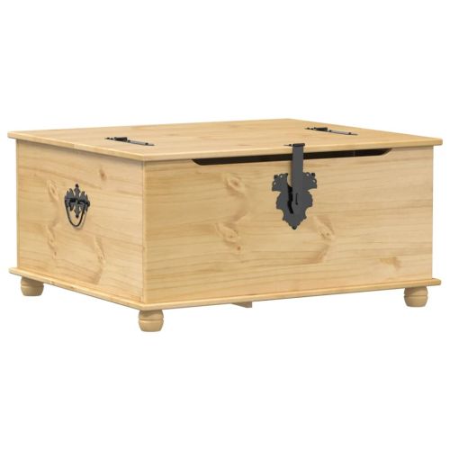 Кутия за съхранение "Corona" 90x78x45 см борово дърво масив