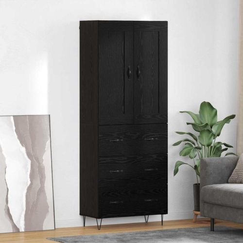 Висок шкаф Черния дъб 69,5 x 34 x 180 см Инженерна дървесина