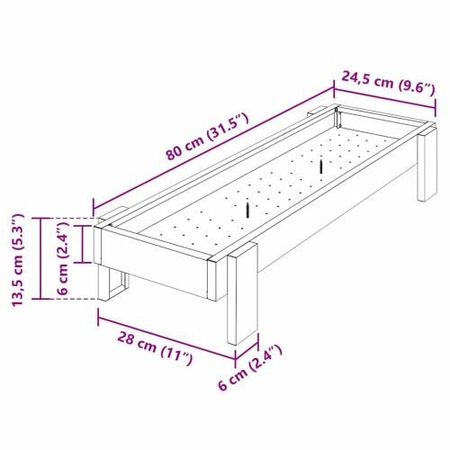 Хранилка за пилета Черно 80 x 28 x 13.5 см