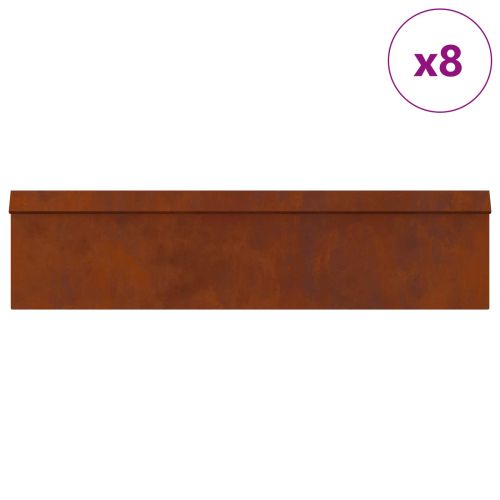 Огради за охлюви 12 бр. 100 x 3,5 x 25 см Патинираща стомана