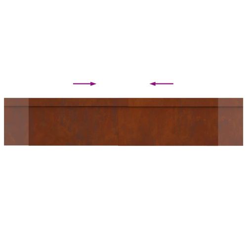 Огради за охлюви 12 бр. 100 x 3,5 x 25 см Патинираща стомана