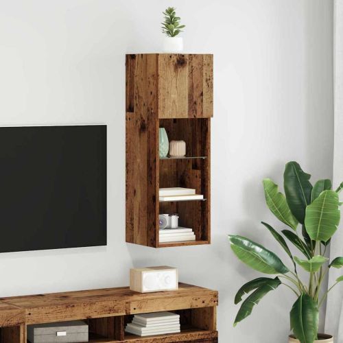 Стенен телевизионен шкаф 30,5 x 30 x 90 см Старо дърво