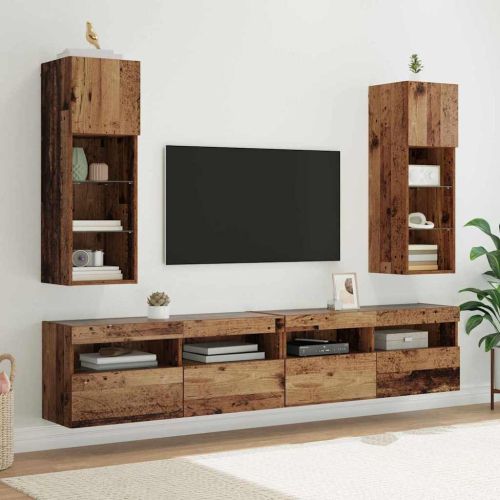 Стенен телевизионен шкаф 30,5 x 30 x 90 см Старо дърво