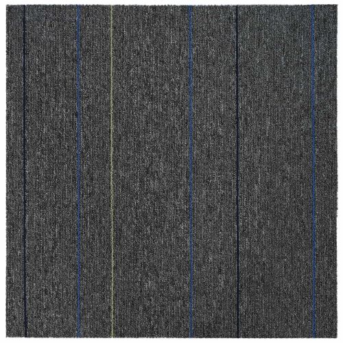 Килимна плочка Средно сиво с ивици 50 x 50 cm 4 бр. ПП и Битум