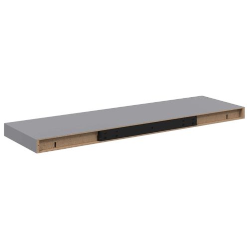 Окачени стенни рафтове, 4 бр, сиви, 80x23,5x3,8 см, МДФ