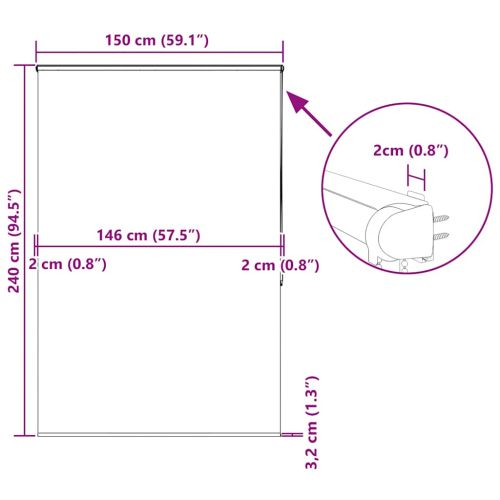 Ролетна щора за душ с касета 150x240 см Ширина на плата 146 см