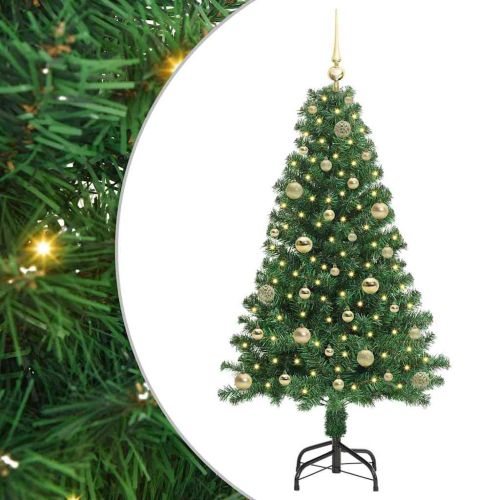 С изкуствено коледно дърво с 150 LED светодиода Зелен 150 cm
