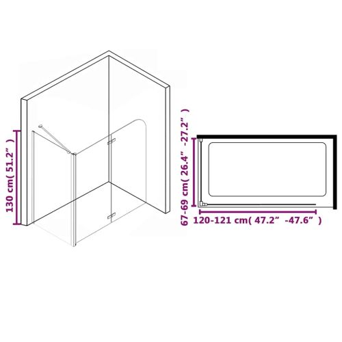 Двойно сгъваема душ кабина ESG 120x68x130 см