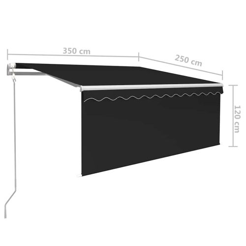 Автоматичен сенник щора LED сензор за вятър 3,5x2,5 м антрацит