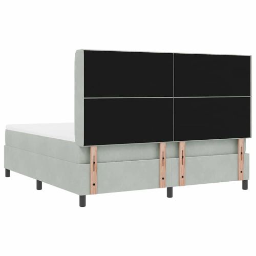Легло с пружинирана основа Светлосиво 180 x 200 cm Кадифе