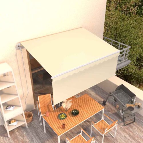 Автоматично прибиращ се сенник с щора, 3,5x2,5 м, кремав