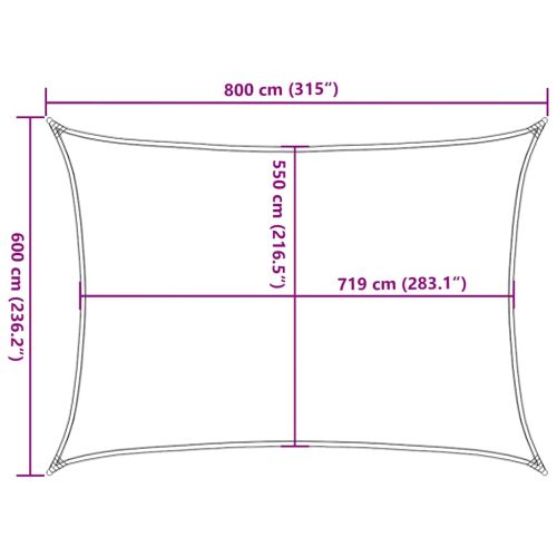 Платно-сенник, 160 г/м², правоъгълно, черно, 6x8 м, HDPE