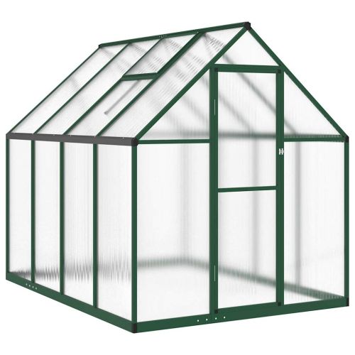 Оранжерия с основа рамка зелен 224x169x195 см алуминий