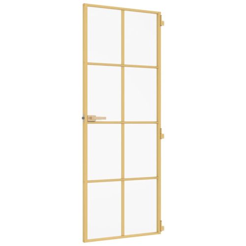 Интериорна врата златиста 83x201,5 см закалено стъкло, алуминий