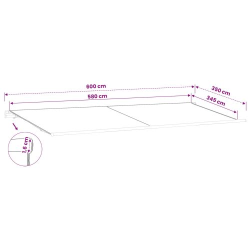 Резервен плат за тента Антрацит 600 × 350 cm Полиестер