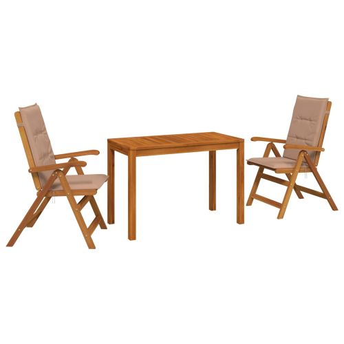Garden Dining Set Натурално Солидно акациево дърво