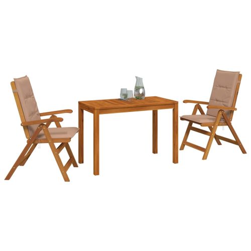 Garden Dining Set Натурално Солидно акациево дърво