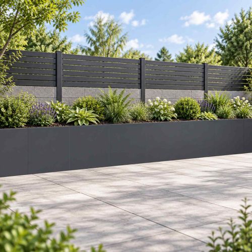 Задържащи стени 6 бр. 40 x 12 x 30 см Стомана Антрацит