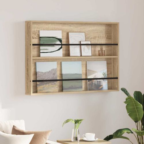 Етажерка за списания с рафт Сонома дъб 100 x 12 x 70 см