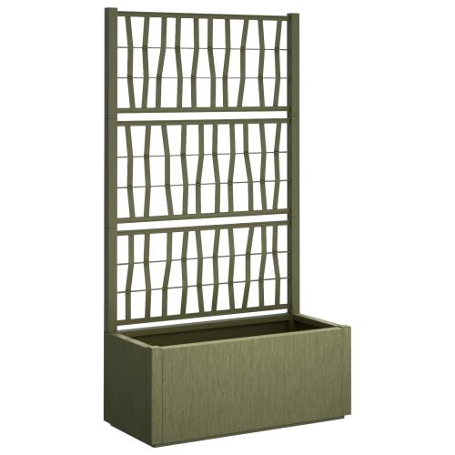 Градинска саксия с решетка Зелено 80 x 36 x 140 см ПП