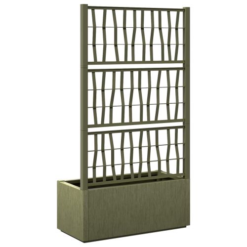 Градинска саксия с решетка Зелено 80 x 36 x 140 см ПП