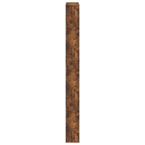 Шкаф за обувки с огледало, 5 нива, опушен дъб, 63x17x169,5 см