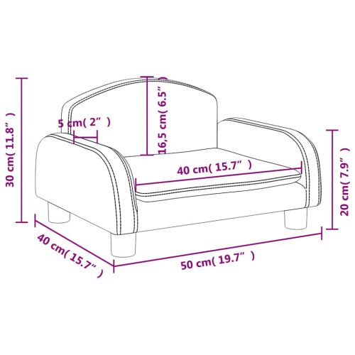 Детски диван капучино 50x40x30 см изкуствена кожа