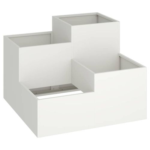 Градинска саксия Бяло 100 x 100 x 60 см Стомана