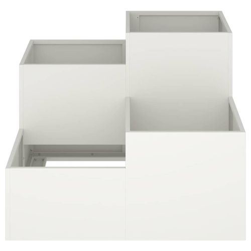 Градинска саксия Бяло 100 x 100 x 60 см Стомана