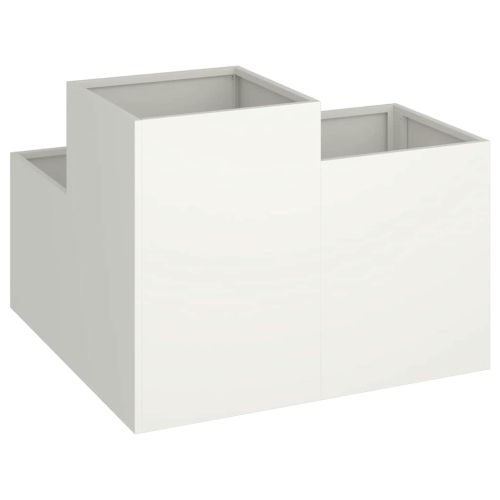 Градинска саксия Бяло 100 x 100 x 60 см Стомана