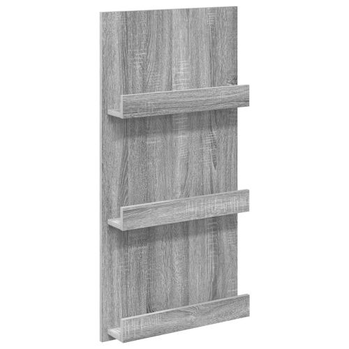 Етажерка за списания с рафт Сив Сонома 51 x 11 x 102 см