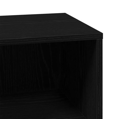 Шкаф за баня Черно 80 x 33 x 60 см Инженерна дървесина