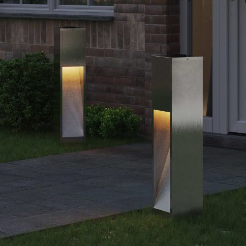 Слънчев LED светлинен указател 2 бр. Топло бяло 18 x 18 x 80 см