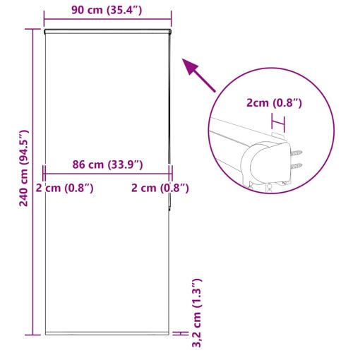 Ролетна щора за душ с касета 90x240 см Ширина на плата 86 см